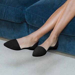 NATIVE Shoes Velvet Audrey Vegan d'Orsay Flats in Jiffy Black | Size 10 US